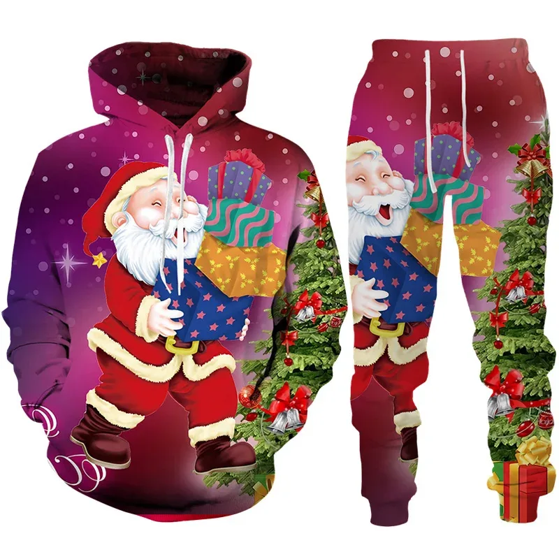 Fashion Funny Santa Claus 3D Print Tracksuit Set Man Woman Hoodie+Pants 2pcs Set Oversized Casual Christmas Party Couple Clothes — image 20
