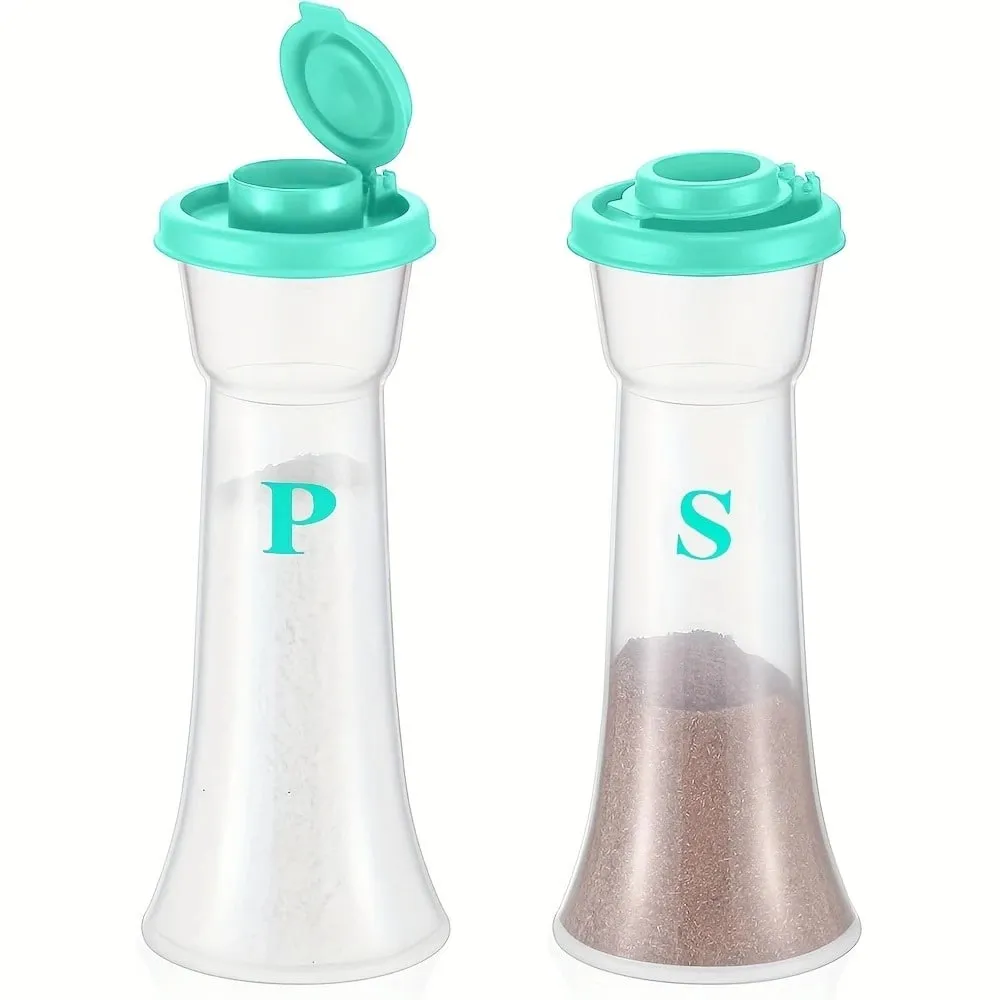 2pcs Large Salt & Pepper Shaker Set with Lids - Perfect for Home Kitchen Restaurant Outdoor and Camping
