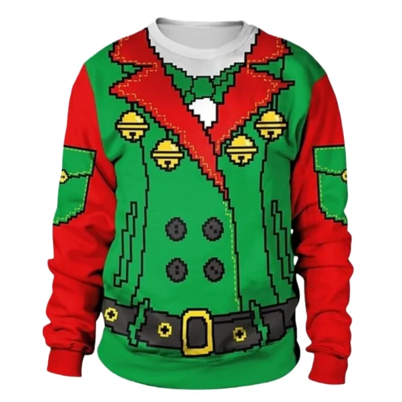 Funny Christmas Sweater Men Women Pullover Xmas Sweatshirt Ugly Graphic Y2k Sweatshirts for Holiday Party Loose Men's Clothing — image 5