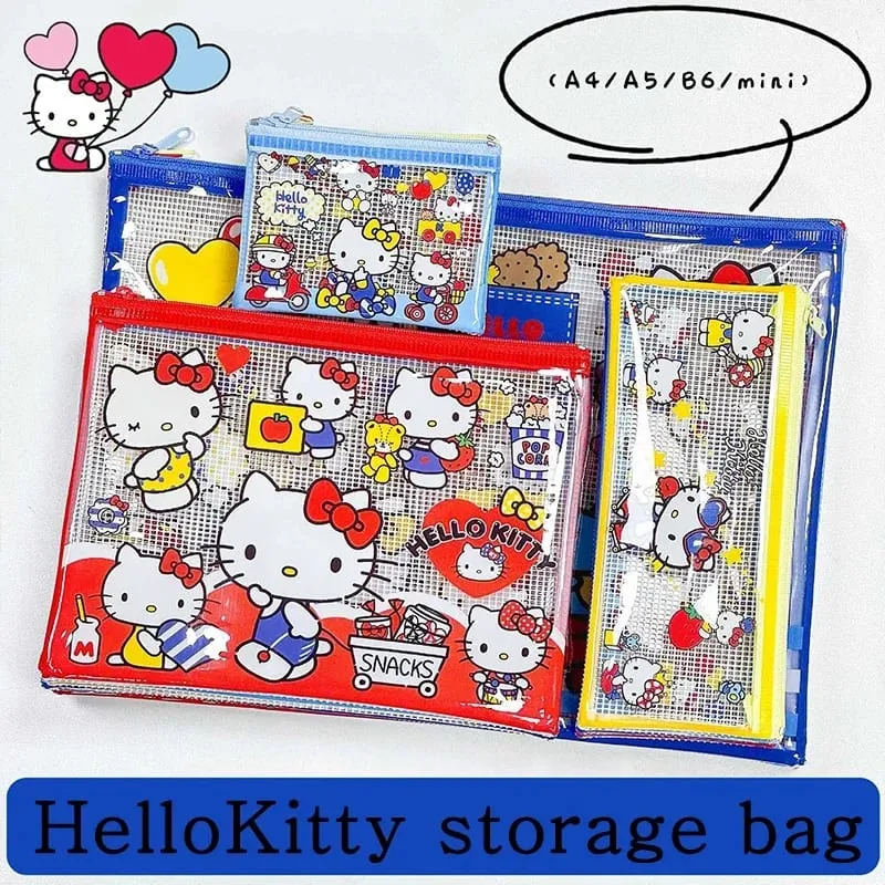 HelloKitty Cartoon Peripheral Stationery Bag Pencil Case Multi-Purpose Storage Bag Made of PVC Waterproof Material 4pcs — image 2