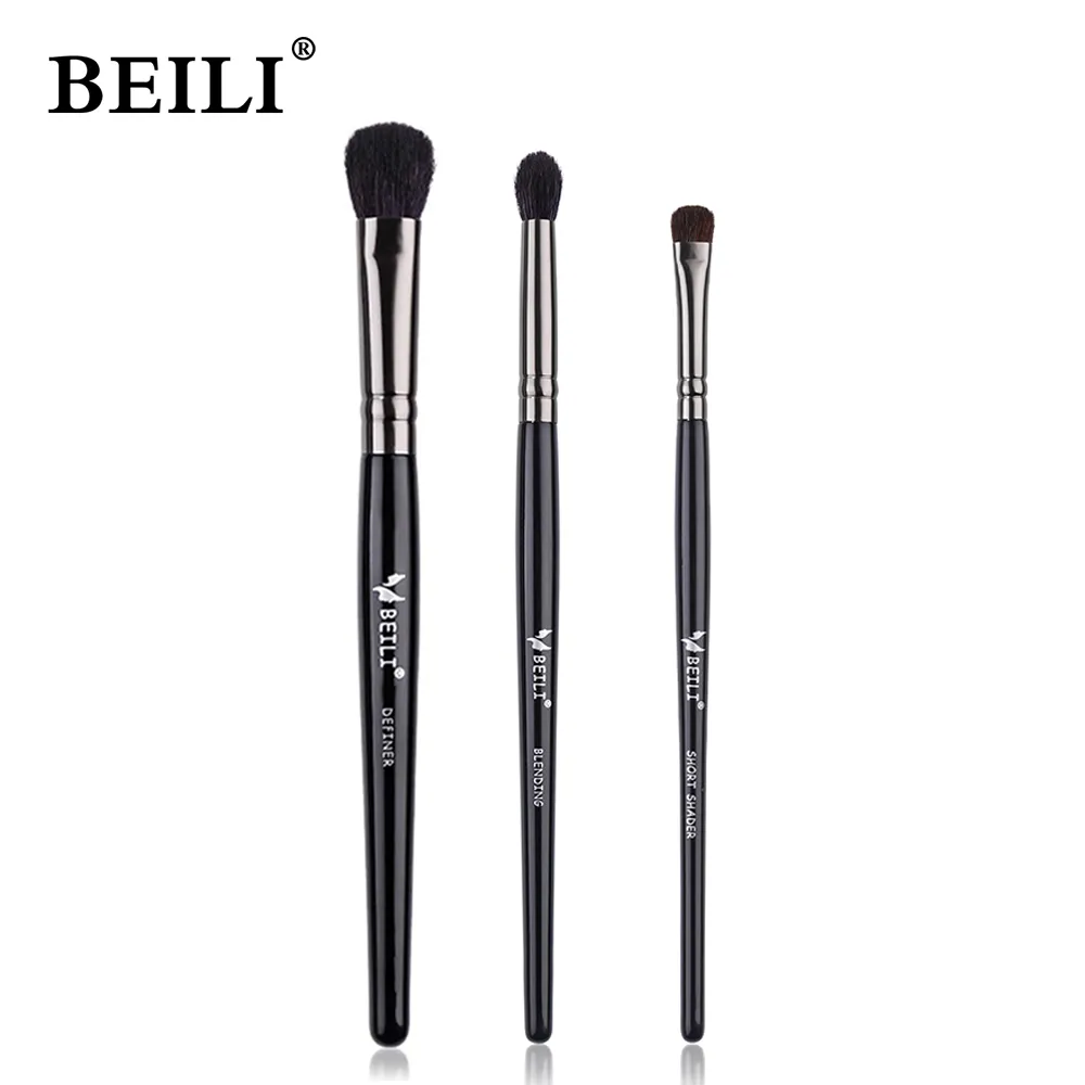 1/3pcs Professional Classic Natural Eye Makeup Brushes Set Eyeshadow Eyebrow Blending Smokey Black Beauty Make up Brushes — image 6