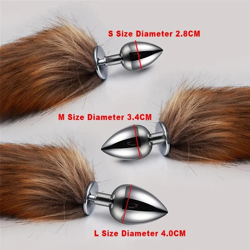 Sex Shop 5 Sizes Metal Butt Plug Fetish Fox Tail Intimate Toys Bdsm Anal Extender Dilator Products Erotic Games Goods For Adults