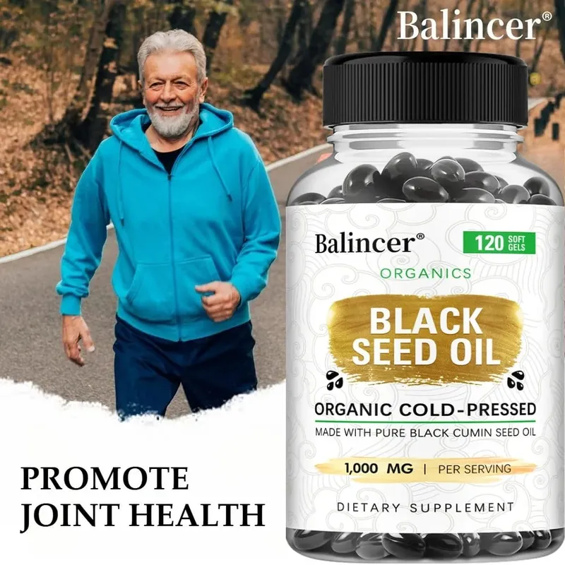 Black Seed Oil Capsules 1000mg - Help Digestive Health Immune Support & Brain Function Antioxidant 120 Capsules — image 1