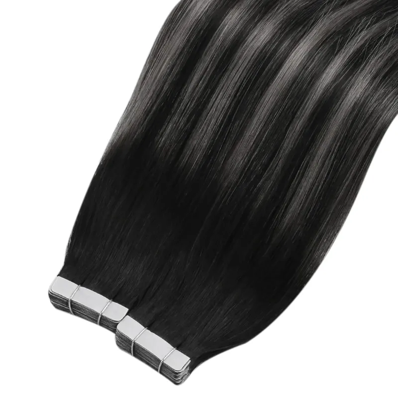 Moresoo Tape in Hair Extensions Real Human Hair 12-24in 30G&50G Double Sided Tape PU Skin Weft Tape in Hair Extensions Straight