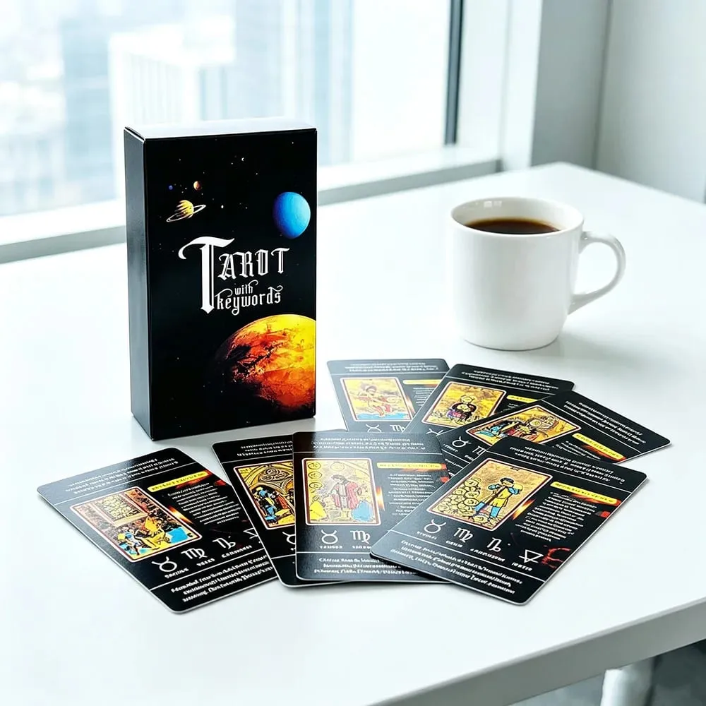 Tarot With Keywords 78 Cards Space Art Tarot with Printed Meanings Cards Game Ideal for Meditation Healing & Divination — image 2