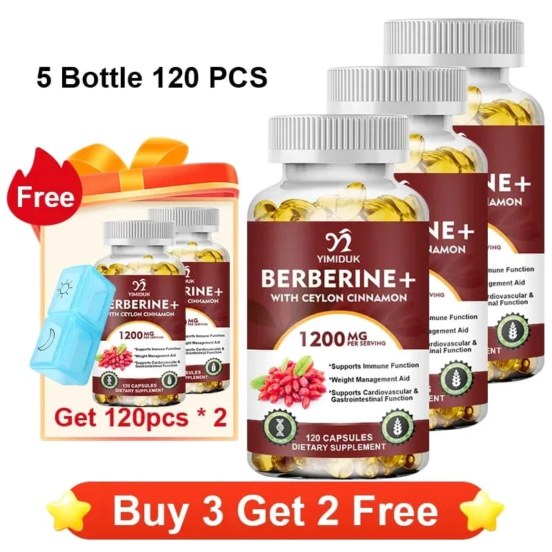 Berberine 1200mg Supplement understøtter AMPK-aktivering Sund glukosemetabolisme Immunitet og vægtkontrol for voksne — image 13