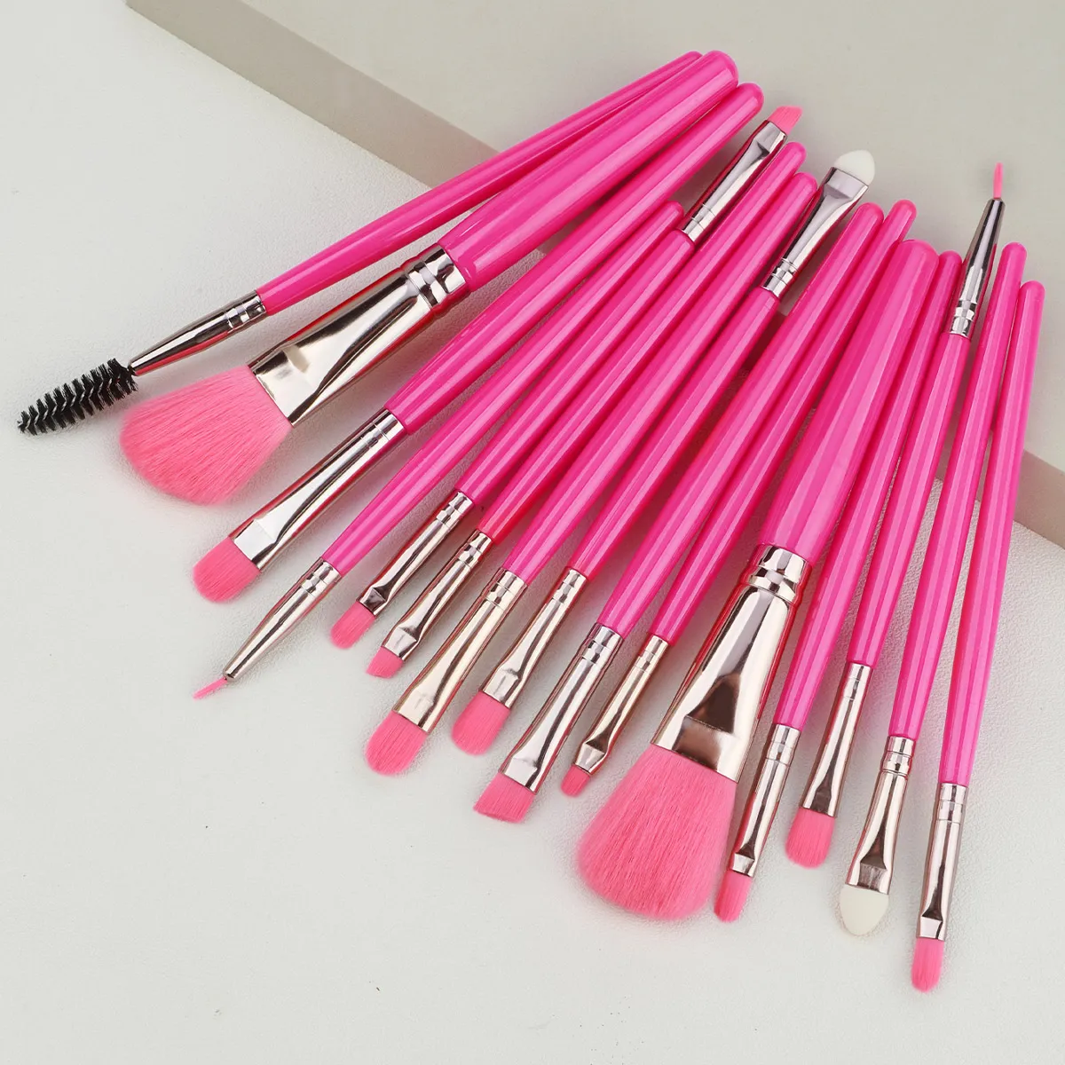 15pc Makeup Brushes Set Face Eyes Make Up Brush Eyelash Eyeshadow Eyebrow Eyeliner Foundation Powder Blush Highlight Lips Brush — image 1