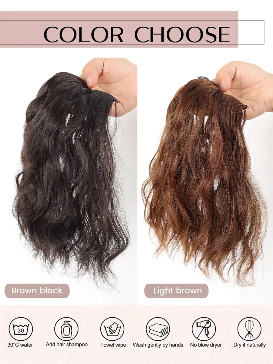 Synthetic Invisible Seamless Hair Pads Clip In One Piece Increase Hair Volume Hair Extensions Top Side Cover Hairpiece — image 3