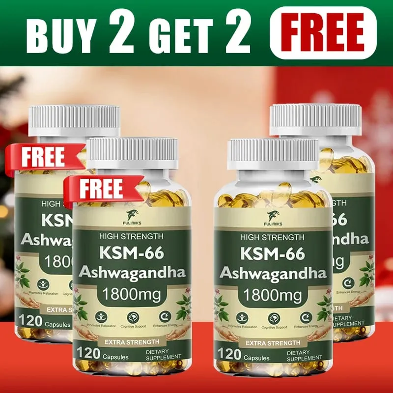 Buy 2 Get 2 Free! High-Potency KSM-66 Capsules 2100mg Supports Energy Focus & Physical Performance Pure Root Extract — image 1