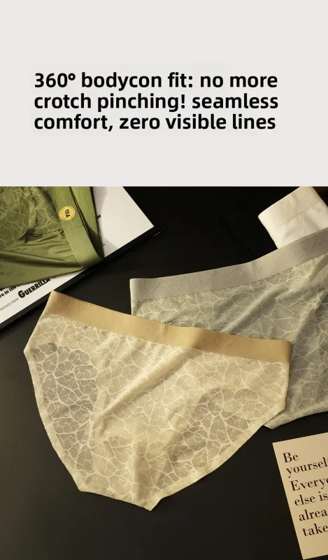 Sem costura jacquard homens triângulo roupa interior de seda gelo fina respirável calcinha de secagem rápida cuecas masculinas sexy u bulge bolsa — image 15