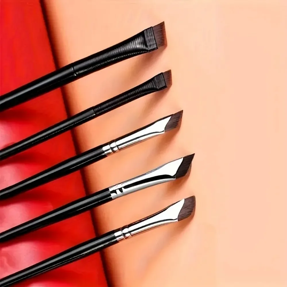 5pcs Precision Eyeliner Brush Set Angled Eyeliner Eyebrow Brushes With Long Handle For Beginner Make-up Artist Eye Makeup Brush — image 4