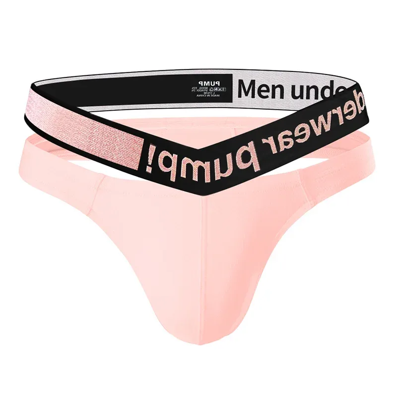 Trendy Little Triangle Masculino Juventude Cintura Baixa Ajuste Fechado Hip Lift Elástico Rosa Gradiente Com Decote Em V Pendurado — image 2