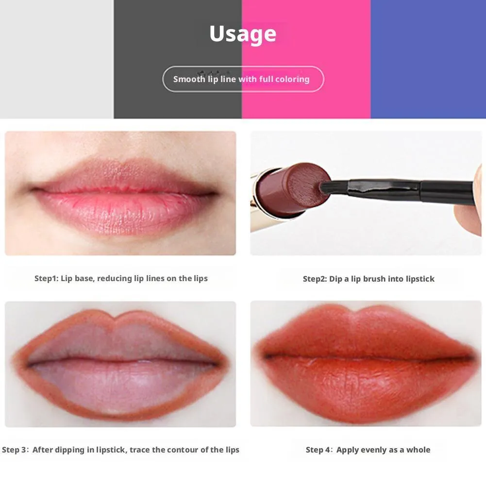 1/3pcs Retractable Lipstick Brushes Double Headed Professional Lip Gloss Brush Applicator with Protect Cap Women Girls Makeup — image 4