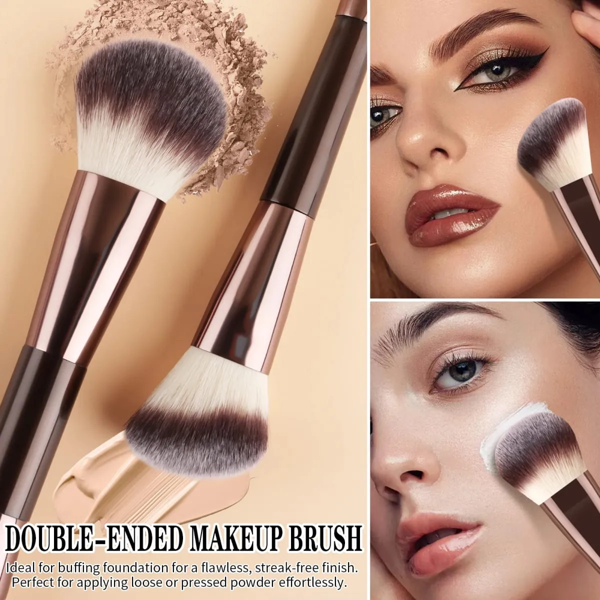 6Pcs Double Head Makeup Brush Set Powder Blush Contour Eyeshadow Eyebrow Brushes Full Face Cosmetic Tools — image 5