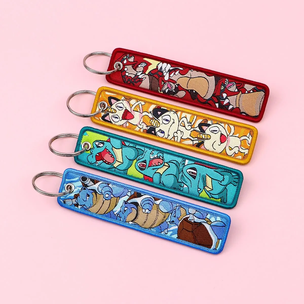 Pokémon Anime Elf Monsters Keychain for Cars Backpack Key Holders Embroidery Keyrings Key Tag Jet Tag Accessories Gifts 1pcs
