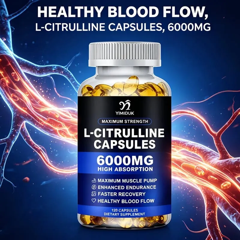 Maximum Strength L-Citrulline Capsules Support Blood Vessels Stamina Muscle Soreness for Bodybuilding & Strength Training — image 7