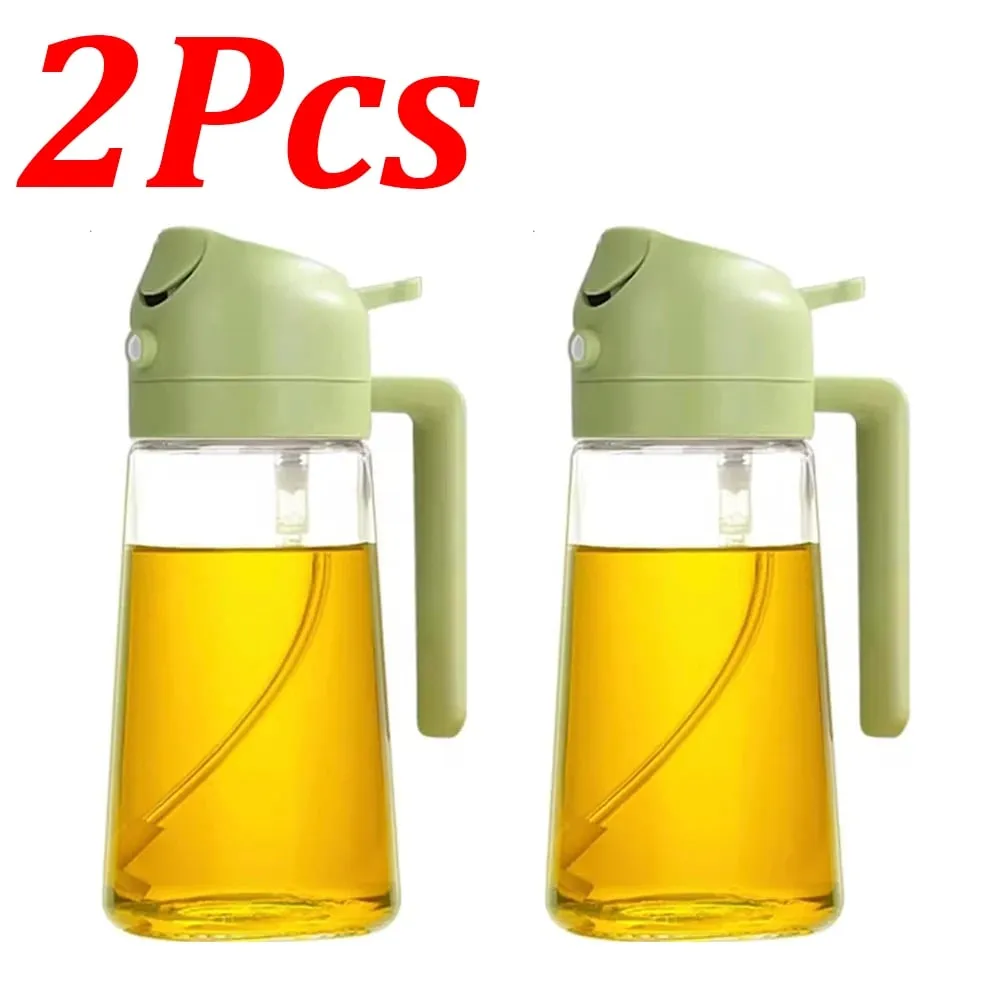 Pulvérisateur d'huile d'olive en plastique 500ml 2 en 1, 1 à 4 pièces, pulvérisateur d'huile de cuisson pour friteuse à Air de cuisine, cuisson de salade, grillades BBQ — image 14