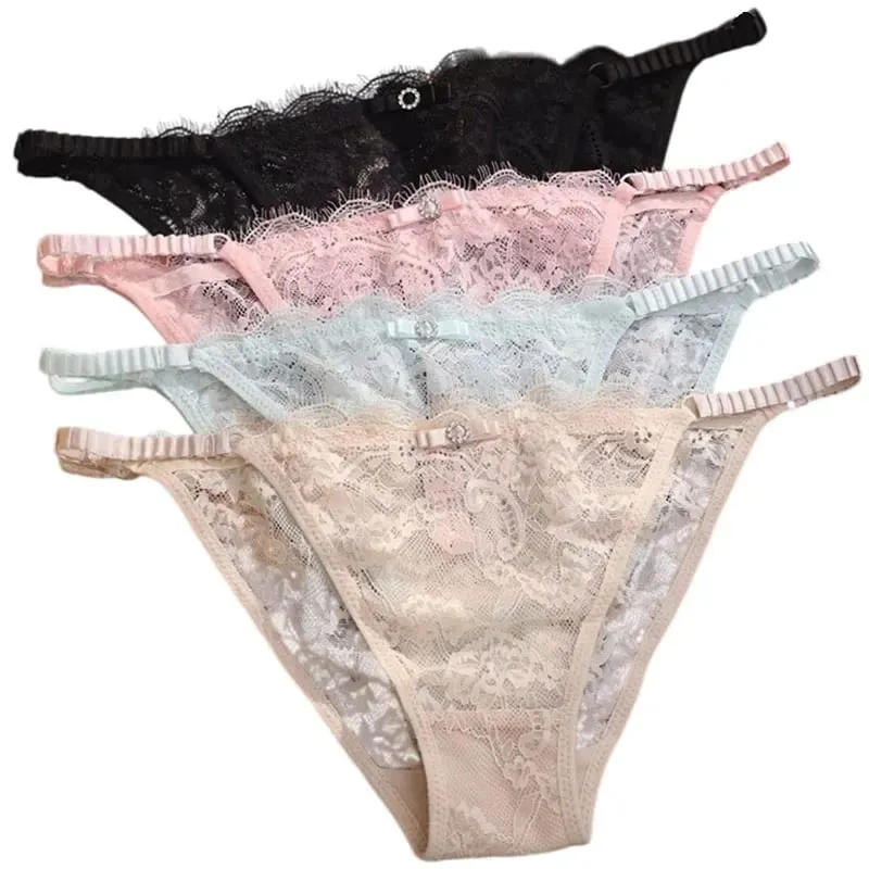 Roupa interior feminina de renda mini calcinha fantasia elegante cuecas sexy transparente lingerie feminina roupa íntima cintura baixa g-string — image 2