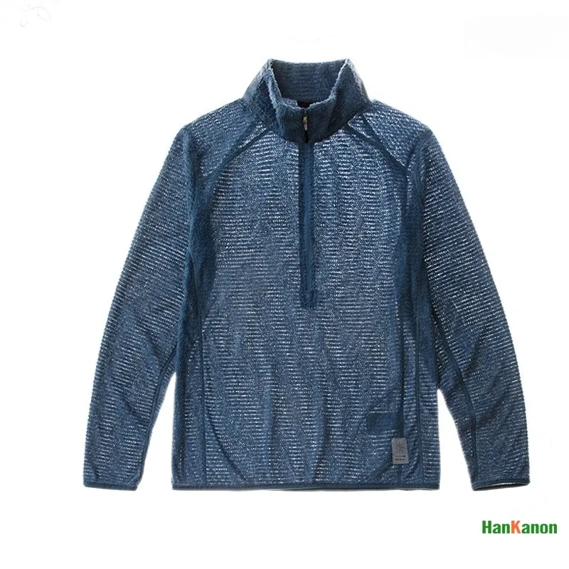 Men's Half - Zip Stand Collar Sweatshirt maraming nalalaman Air Fleece Base Layer para sa Panlabas na Camping Hiking Cycling