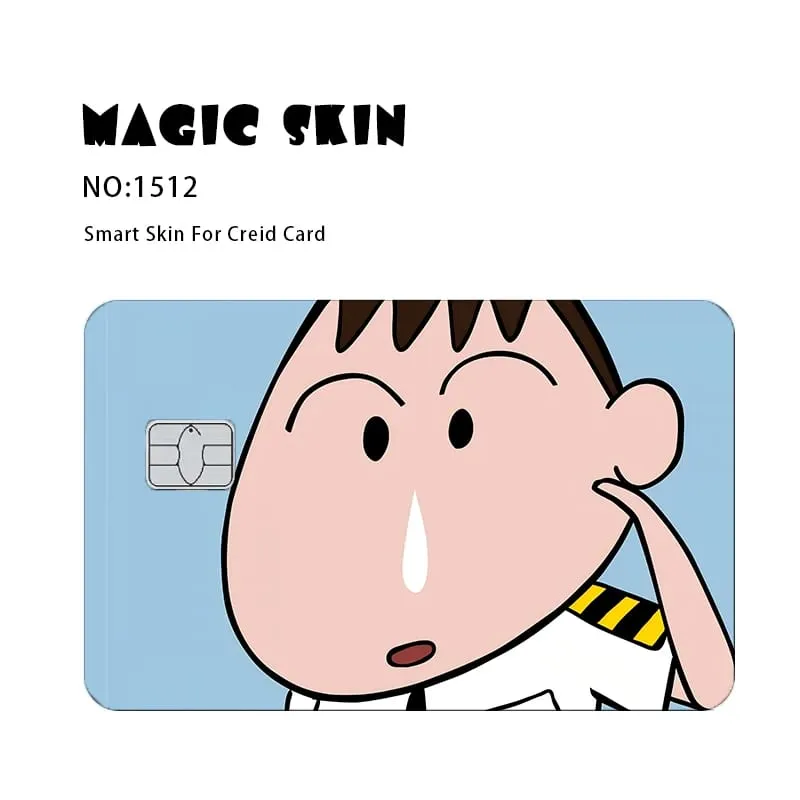 Anime Crayon Shin-Chan Matte Sticker Film Tape Skin for Credit Card Debit Card Cartoon Waterproof Stickers Small Chip Gifts Toys — image 9