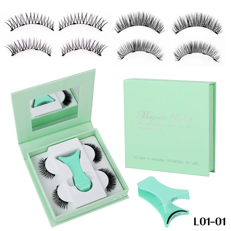 2 Pairs Magnetic False Lashes Natural Wispy Magnetic Eyelashes Portable All-in-one Case Reusable No Glue Eye Lashes Customized — image 10