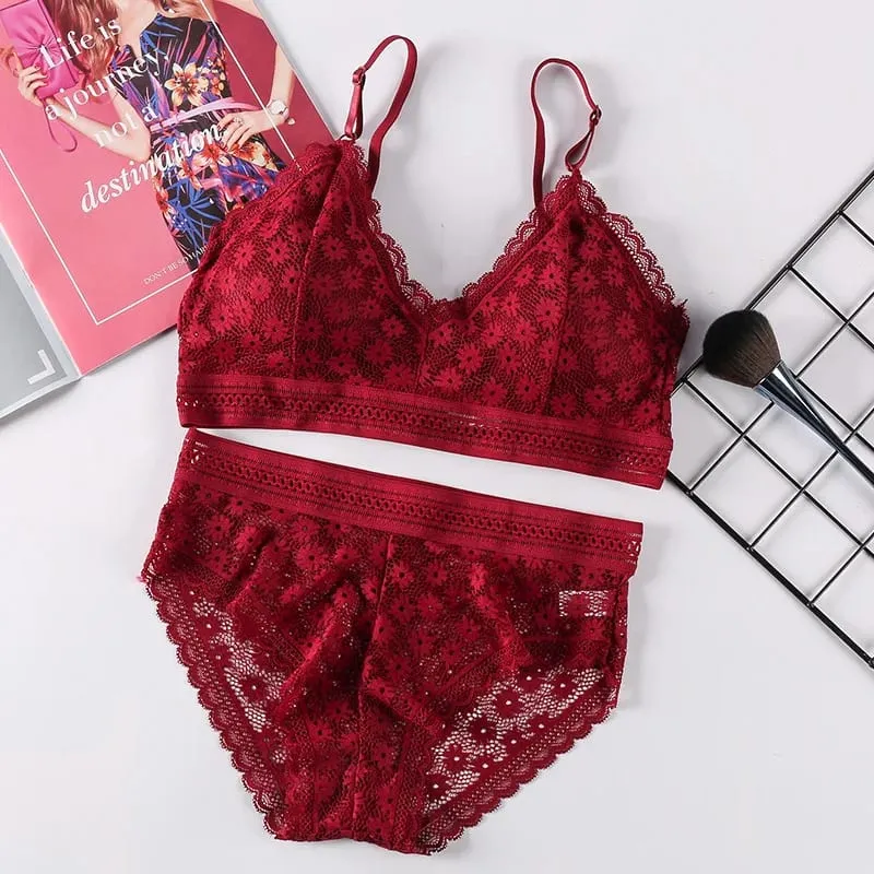 Lingerie feminina push-up sutiã conjunto de roupa interior sexy conjunto de lingerie de renda conjunto de roupa interior feminina sutiã de renda calcinha sem costura — image 19