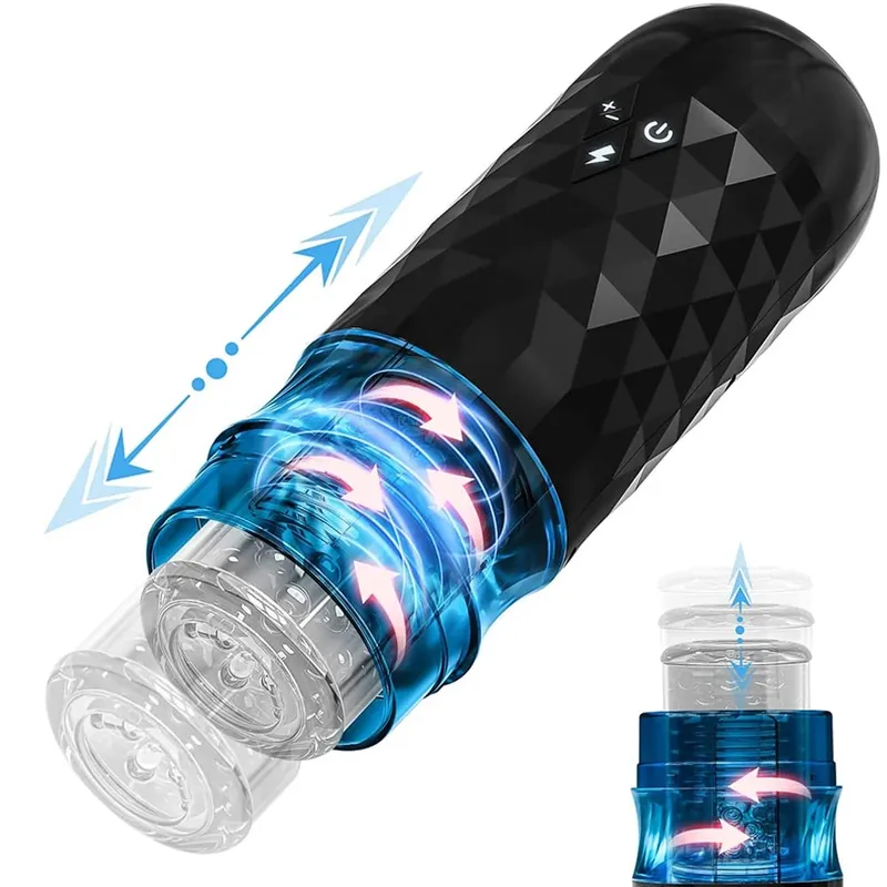 Thrusting Rotation Masturbator Cup for Men Penis Pump Blowjob Adult Sex Toy Stroker Piston Automatic Telescopic Male Mastubator