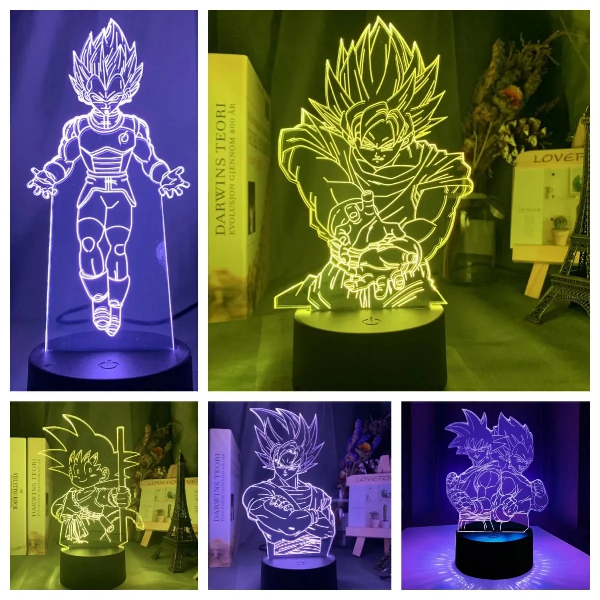 Dragon Ball Z Anime Figures Goku Vegeta Gohan Broly 3D Lamp PVC Action Figures Toys for Children Trunks Buu Super Saiyan Gifts — image 1