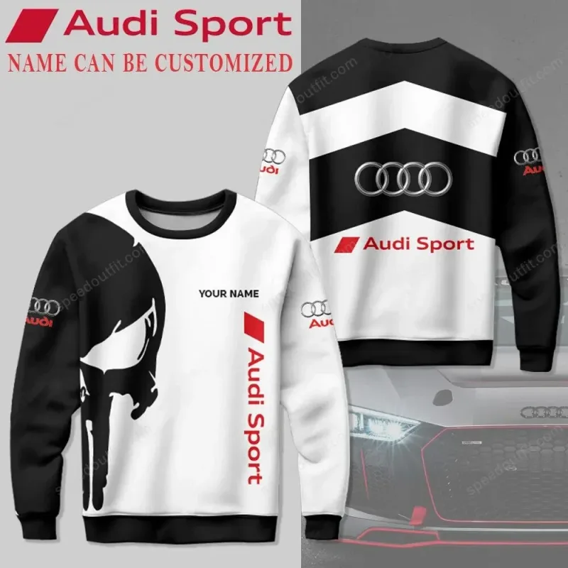 Spring and Autumn New Men's and Women's Long sleeved Hoodies Spring and Autumn Clothing Sports and Leisure Audi Brand Top — image 8