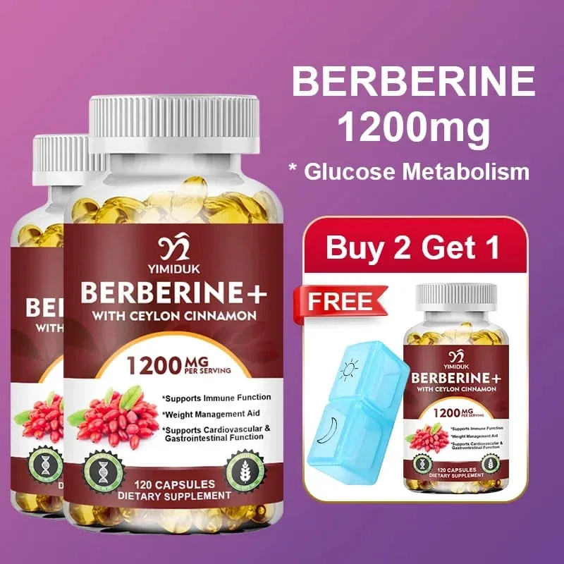 Berberine 1200mg Supplement understøtter AMPK-aktivering Sund glukosemetabolisme Immunitet og vægtkontrol for voksne — image 2