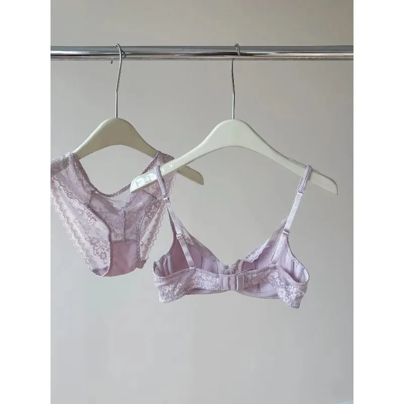 French Lace Underwire Bra Set | Half Cup Push Up Bra Large Bust Summer Lightweight Slimming Anti Sag Women‘s Lingerie BANERDANNI — image 4