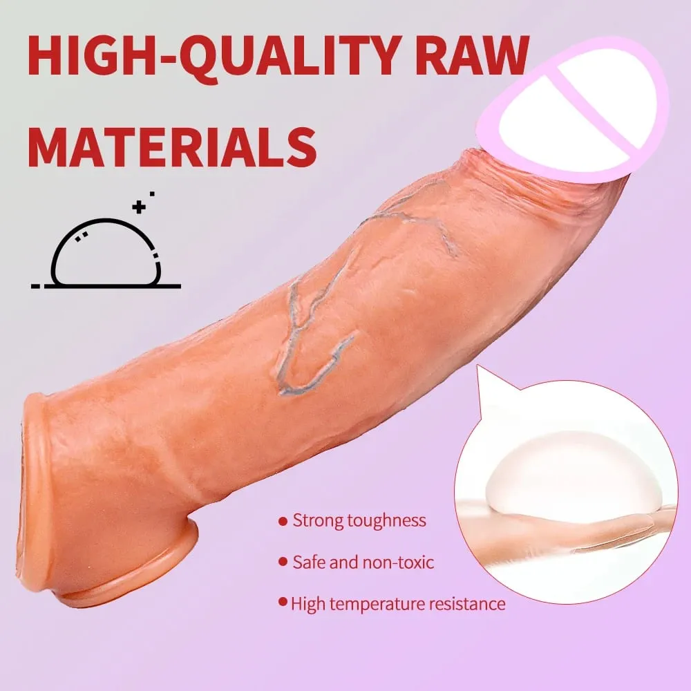 Makatotohanang Reusable Penis Sleeve Manipis Silicone Holster na May Anti-snap Ring Cock Enlargement Extender Para sa Mga Lalaki Delay Ejaculation — image 3