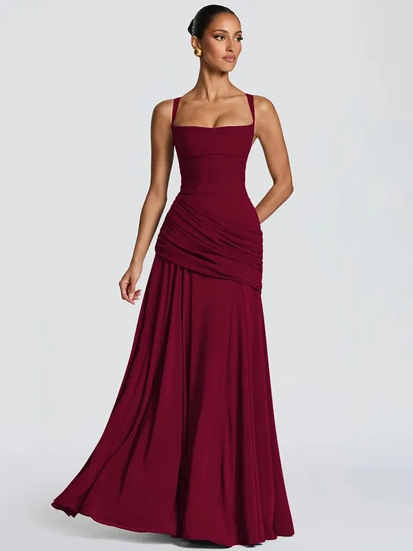 Mozision fora do ombro sem costas sexy maxi vestido feminino elegante sem alças sem mangas bodycon ruched clube festa vestidos longos femininos