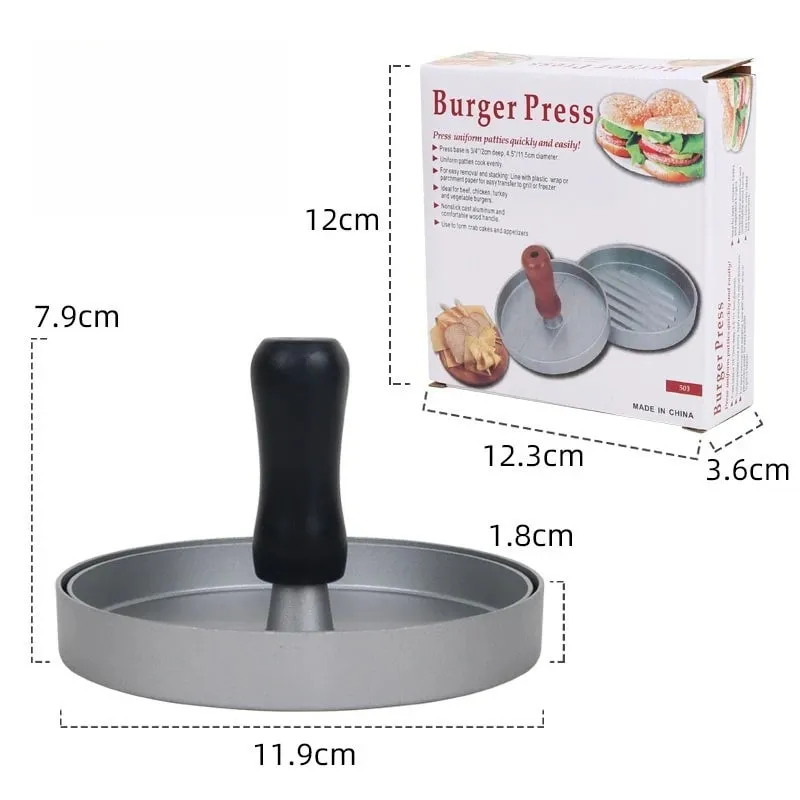 1 st non-stick hamburgare pressbiffmaskin hamburgerform i metall för nötkött ost Veggie hamburgare som passar för BBQ Grill matlagning — image 8