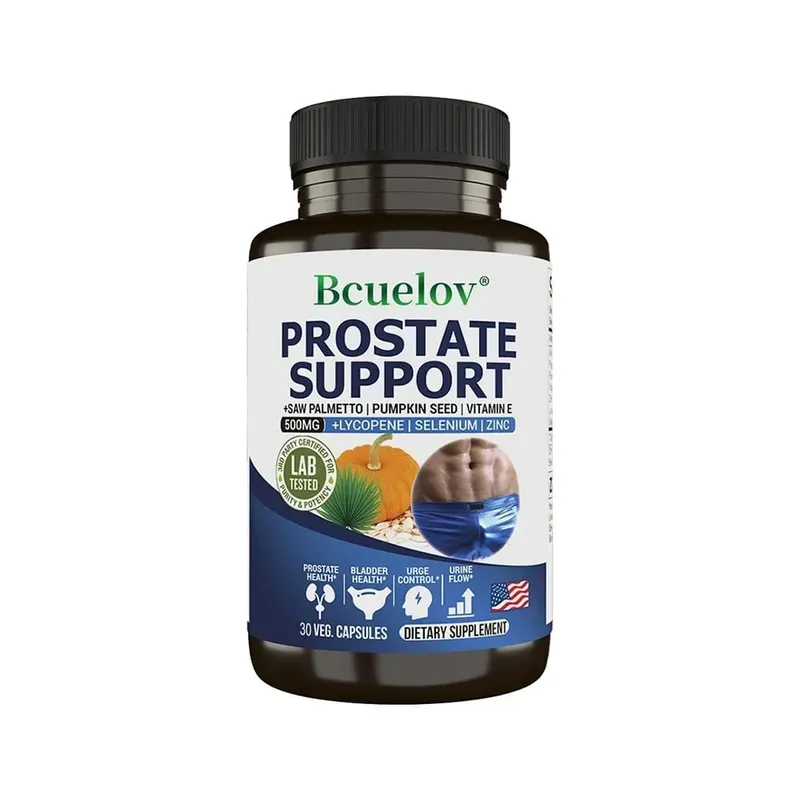Men's Prostate and Bladder Support Capsules - Saw Palmetto Lycopene Pumpkin Selenium - Reduces Urinary Frequency