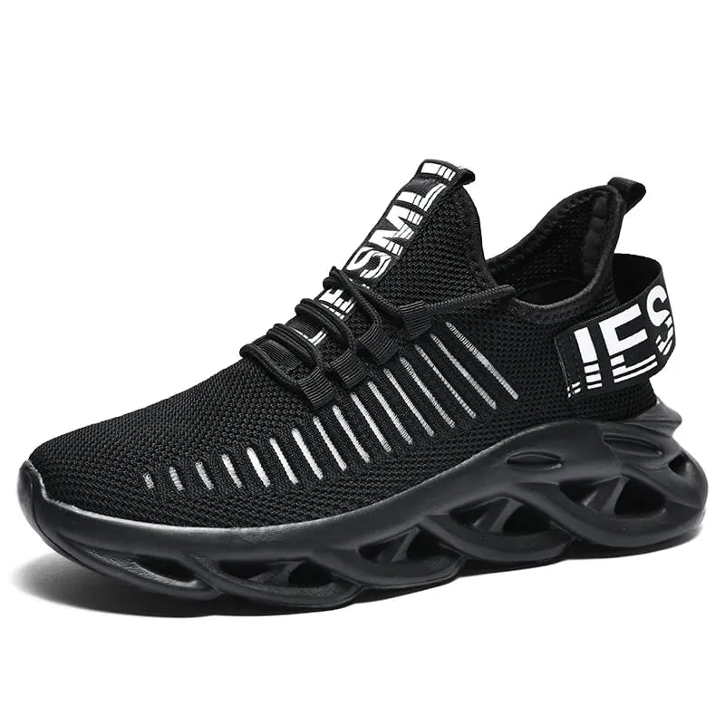 Men's Trendy Running Shoes Spring Autumn Mesh Knit Upper Breathable Lightweight Fashion Korean Style Sports Casual Shoes