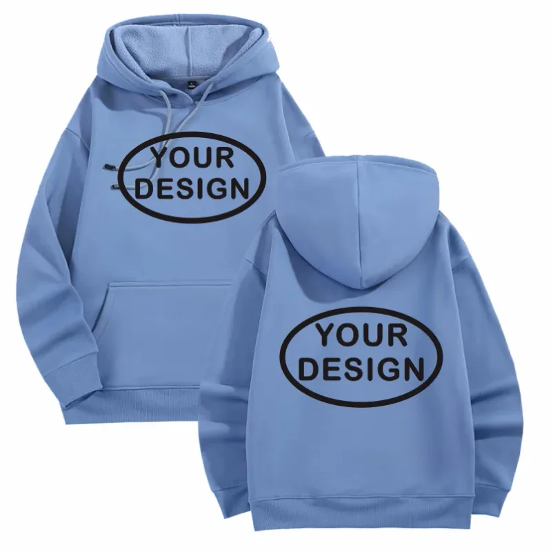 Na-customize na Naka-print na Mga Hoodies ng Lalaki at Babae na Loose Casual Fashion Long Sleeved Pullovers na Burdado na LOGO Street Sports Shirts