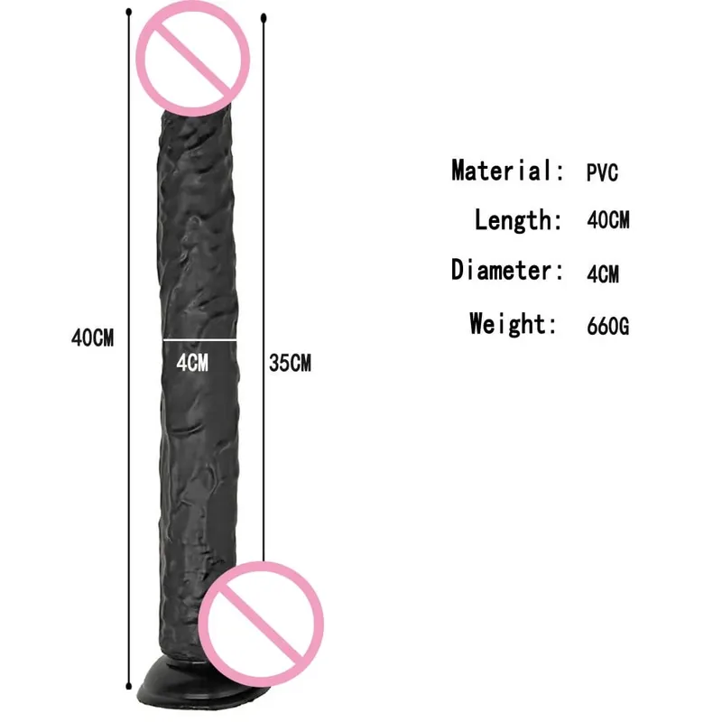 40cm realista longo vibrador pênis grande enorme vibradores masturbação vaginal g ponto estimulação anal butt plug para mulheres brinquedos sexuais 18 + — image 9