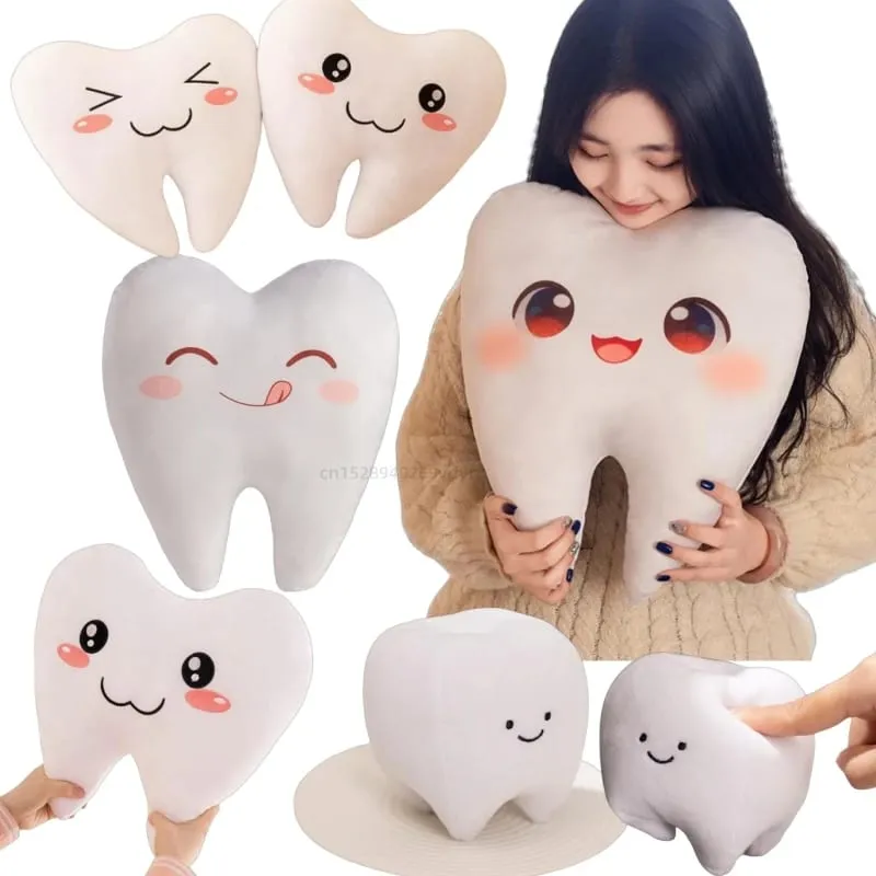 Simulation Lovely Tooth Plush Toys Cute Expression White Teeth Stuffed Soft Pillow Funny Sofa Cushion Gift For Children Gifts — image 2