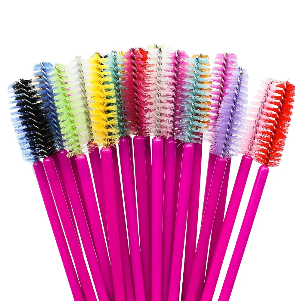 50pcs Disposable Eyelash Brushes Extension Rose Red Eyebrow Brush Mascara Wand Eye Lashes Cosmetic Tool Set Makeup Beauty — image 2