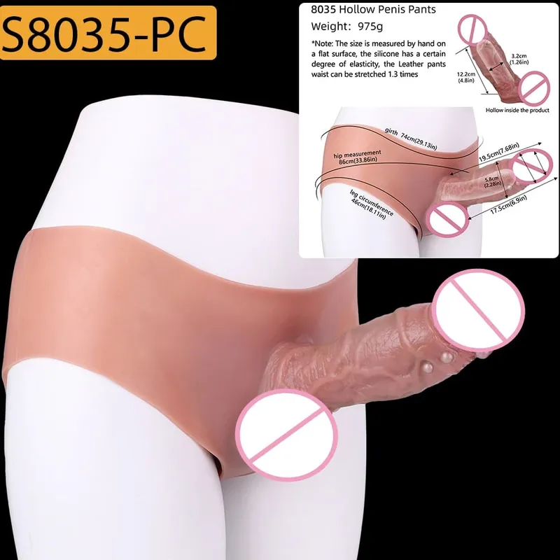 Strap-On Lifelike Penis Cover насадка на член Large Hollow DildoPants Intim vuxen sexleksak för par Sex — image 8