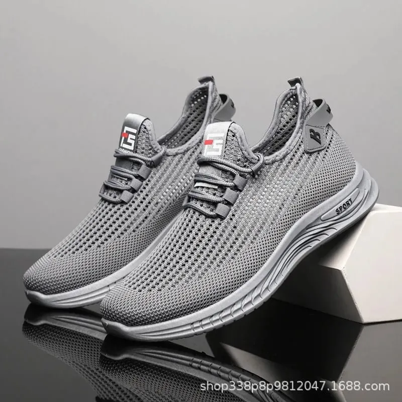 Lightweight Mesh Knit Trainers Men Soft Cushion Sole Daily Walking Sneakers Non Slip Breathable Outdoor Gym Running Footwear — image 7