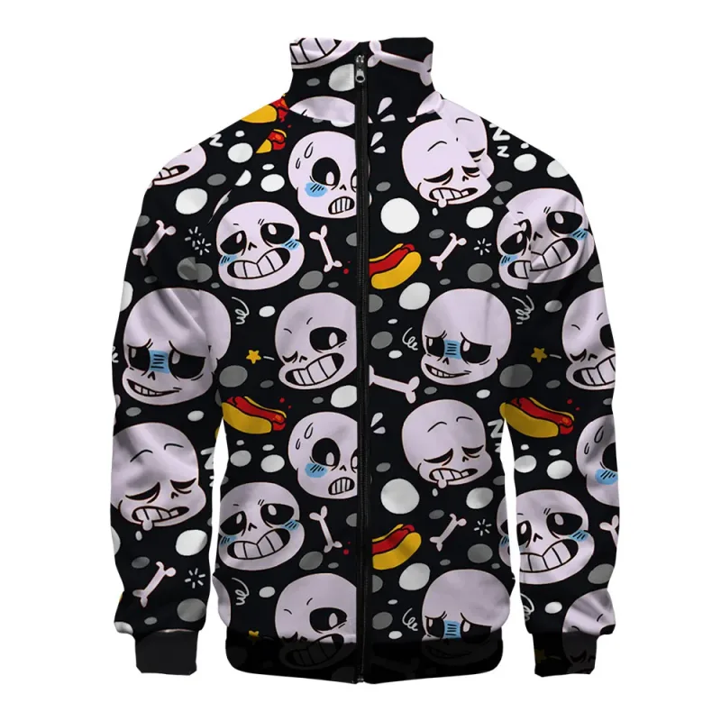 Luxo popular sans undertale 3d impressão zíper raglan jaqueta blusão meninos/meninas confortáveis gola jaquetas casacos — image 6