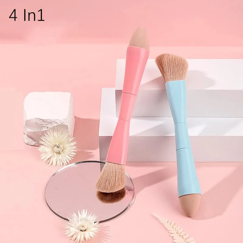【B】1PC 4 In 1 Travel Portable Multitasker Beauty Tools Makeup Brushes Detachable Makeup Brush Set Make Up Brushes — image 2