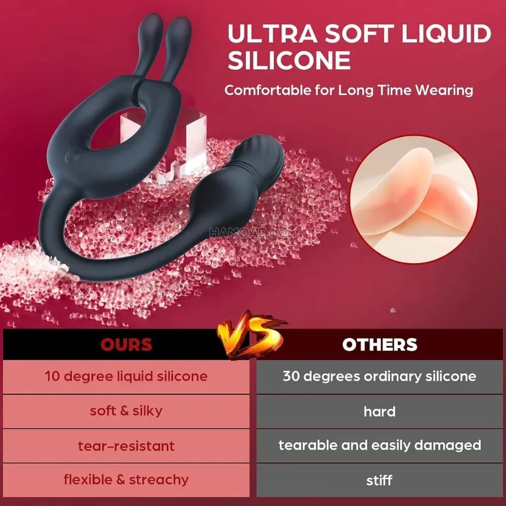 Thrusting Anal Toys Prostate Massager 4 in 1 Male Sex Toy for Men Couples Remote Control Dual-Motor Vibrating Cock Ring Vibrator