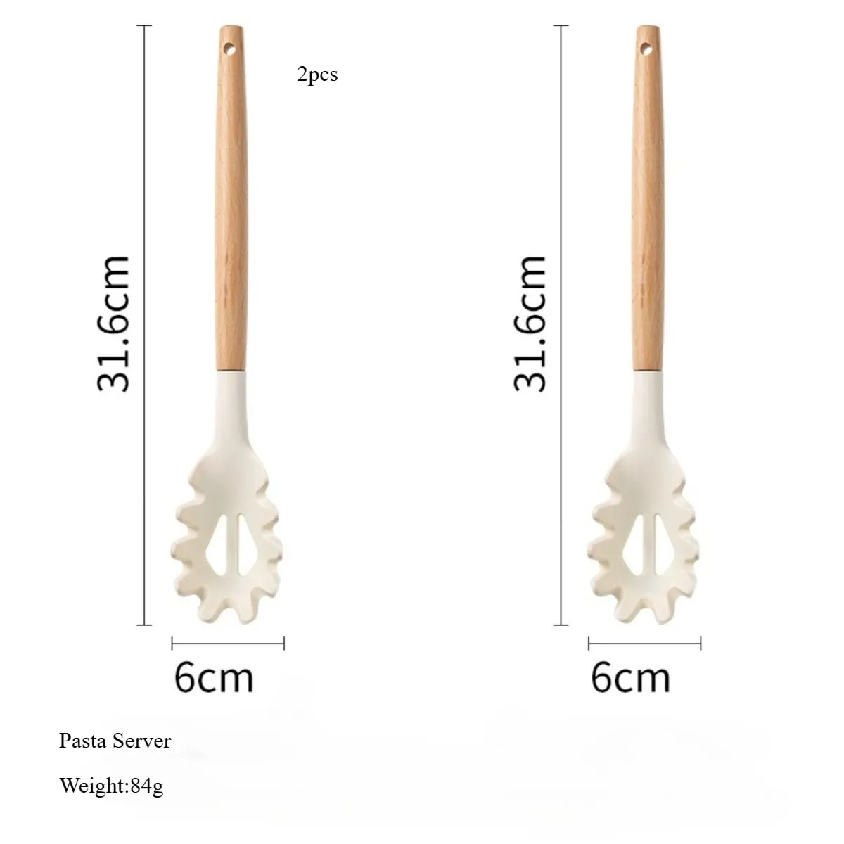 2/12Pcs White Silicone Kitchen Utensils Set with Wooden Handle Cookware Spatula Heat Resistant Non-stick Kitchen Cooking Tools — image 15