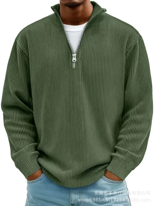 Panlalaking Autumn Winter Stand-Collar Zip-Up Sweatshirt Loose Long Sleeve Casual Daily Outdoor Fashion Trendy Panlalaking Panlabas na Kasuotan — image 3