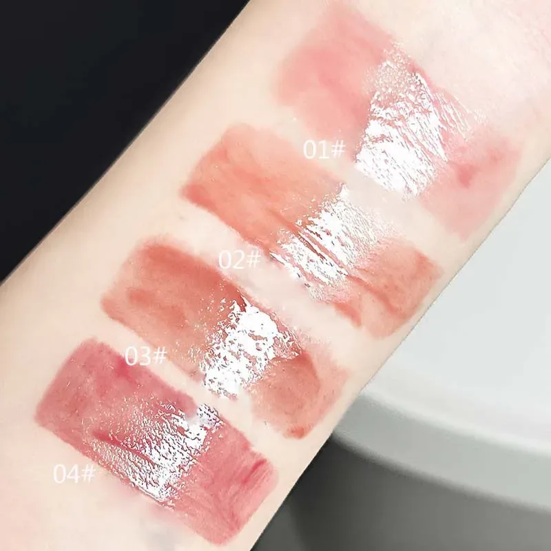 Cute Cat Water Mirror Lip Gloss Lasting Moisturizing Rose Apricot Pink Tint Lip Glaze Nude Lipstick Korean Makeup Girl — image 7