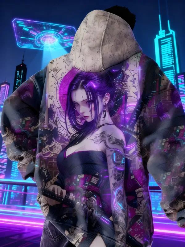 Hot Anime Girl Back Pattern Sweatshirt Casual Long Sleeve Hooded Pullover 3D Printing Top Fashion Oversized Men's Hoodies — image 11