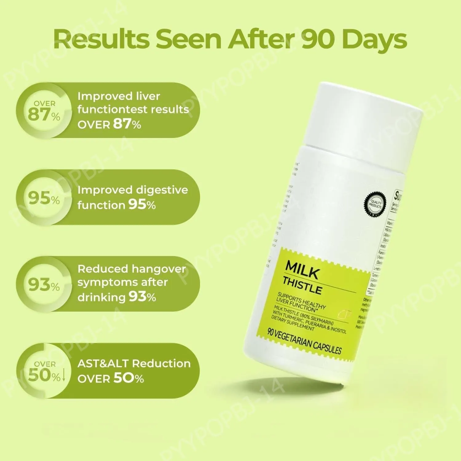 Milk Thistle Extract 300mg Capsules na may Vitamin C Inositol Herbal Supplement 90 Capsules Non-GMO Gluten Free — image 3